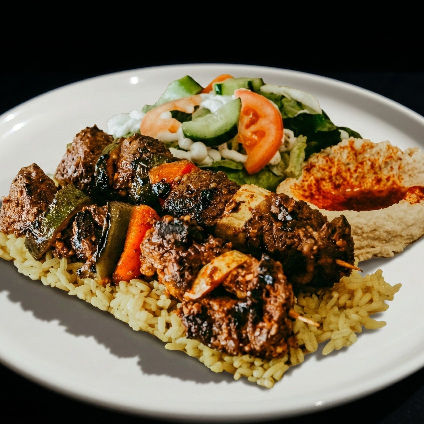 Lamb Kabob Dinner.