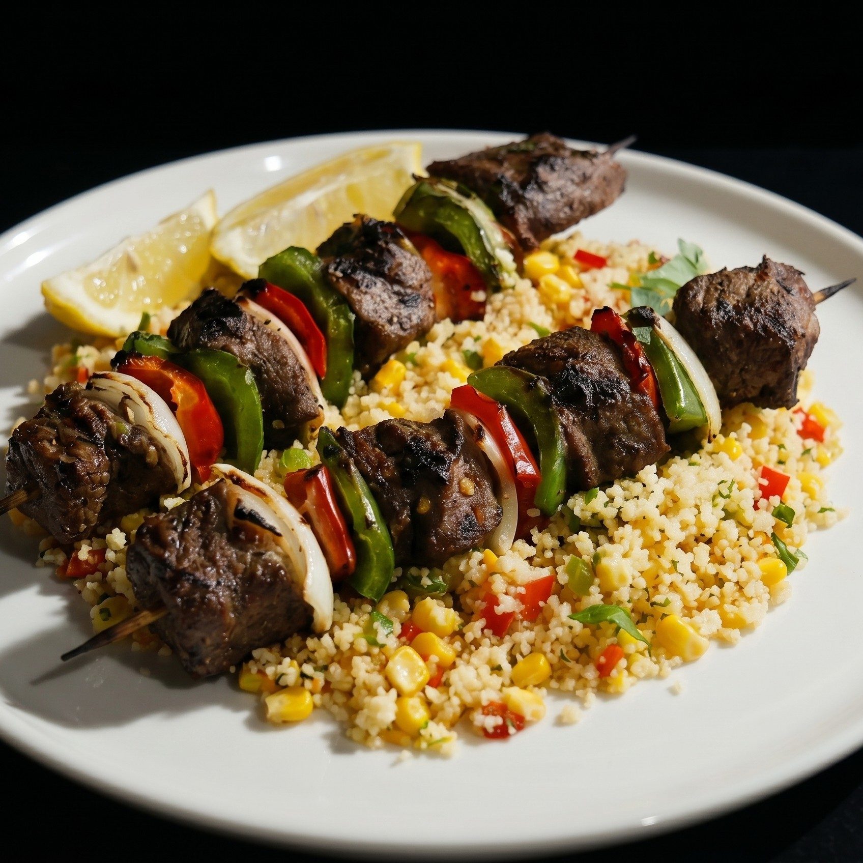 Beef Kabob Dinner.